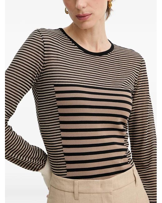 Elisabetta Franchi Natural Horizontal-Stripe Sweater