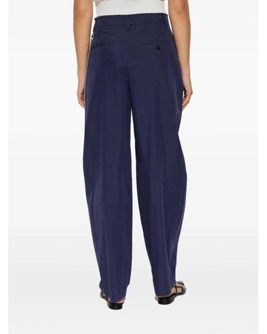 Alexander Wang Blue Pleated Chain-Detail Trousers