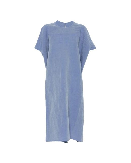 Sofie D'Hoore Blue Daiki Round-Neck Short-Sleeve Midi Dress