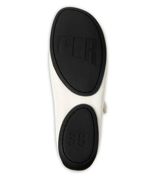 Camper White Right Strap Ballet Flats