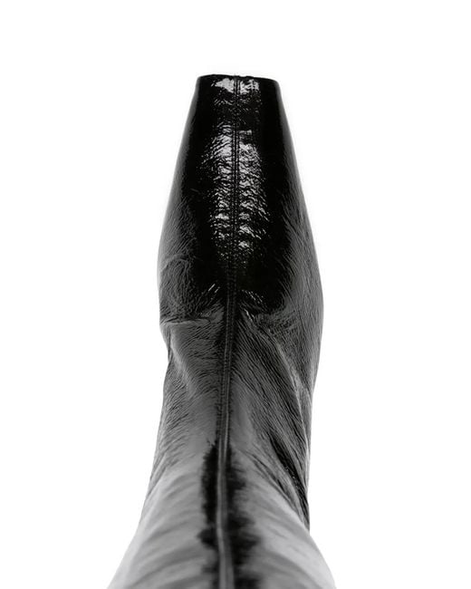 Courreges Black 85Mm High-Shine Thigh-Length Boots