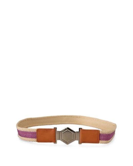 Gianfranco Ferré White Hexagon-Buckle Woven Belt