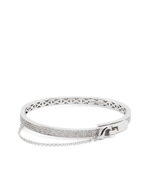 Eddie Borgo Pavé Thin Safety Chain Bracelet White