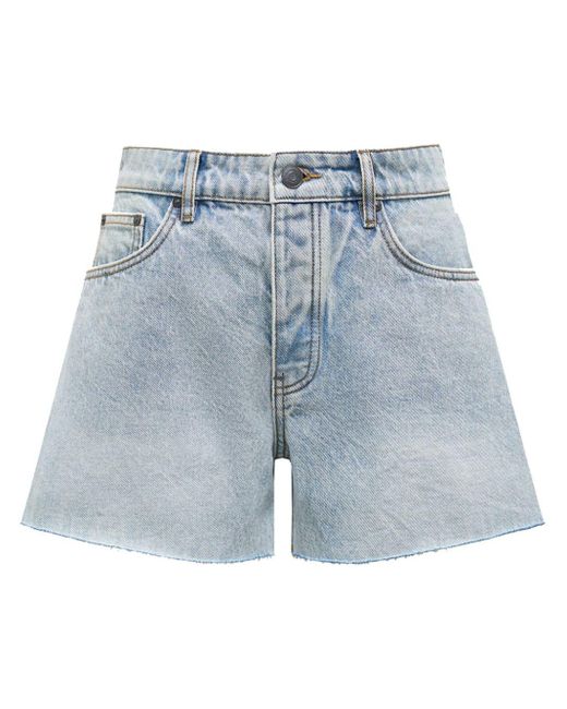 12 STOREEZ Blue Low-rise Denim Mini Shorts