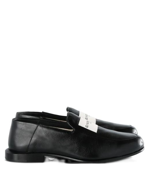 Givenchy Black Logo-patch loafers