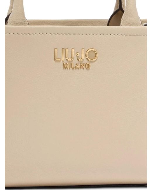 Liu Jo Natural Small Logo Charm Tote Bag