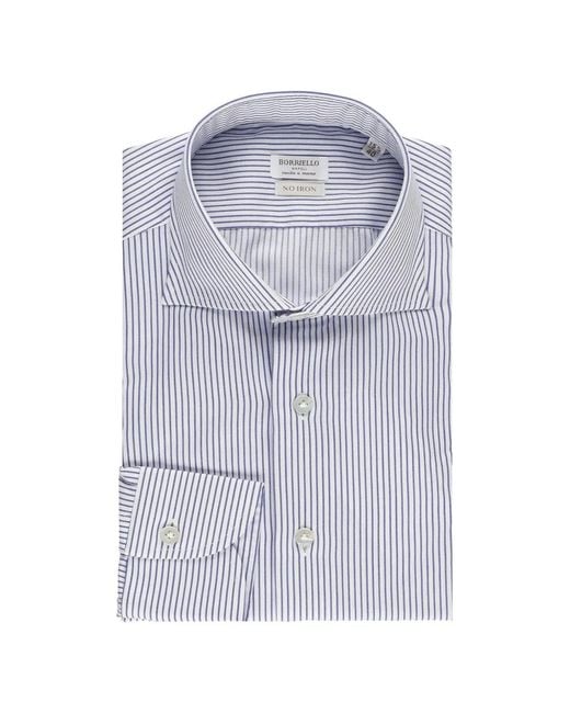 Borriello Blue Basic Striped Shirt for men