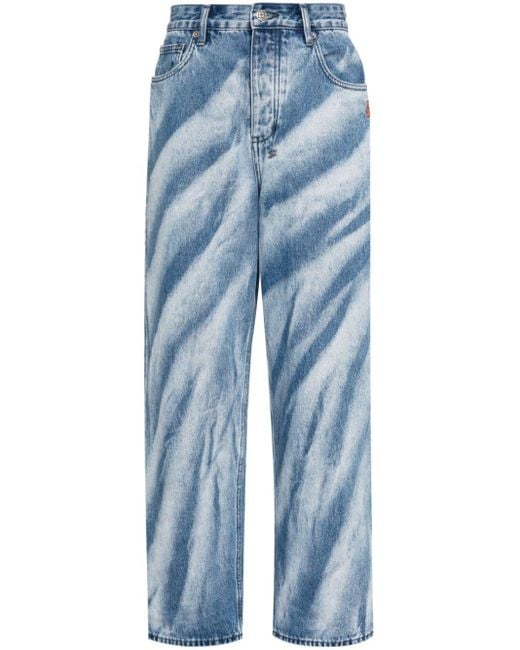 Ksubi Gestreifte Straight-Leg-Jeans in Blue für Herren