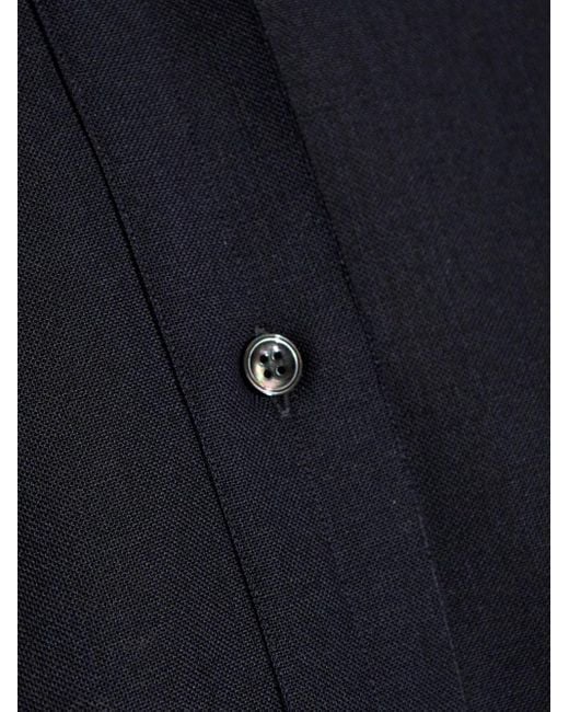 Studio Nicholson Blue Pinole Wool Polo Top