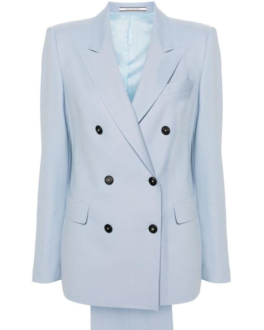 Tagliatore Blue Peak-lapels Double-breasted Suit