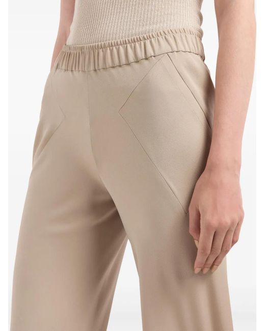 Giorgio Armani シルク フレアトラックパンツ Natural