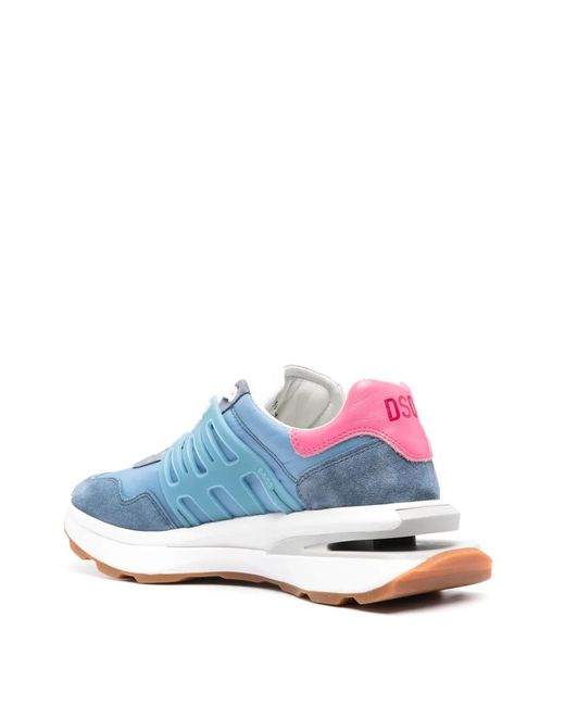 DSquared² Blue Slash Leather Sneakers