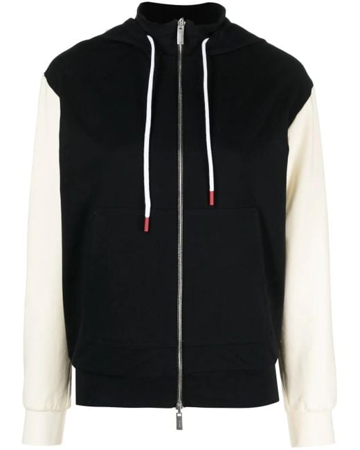 Kiton Black Drawstring Stretch-Cotton Hoodie