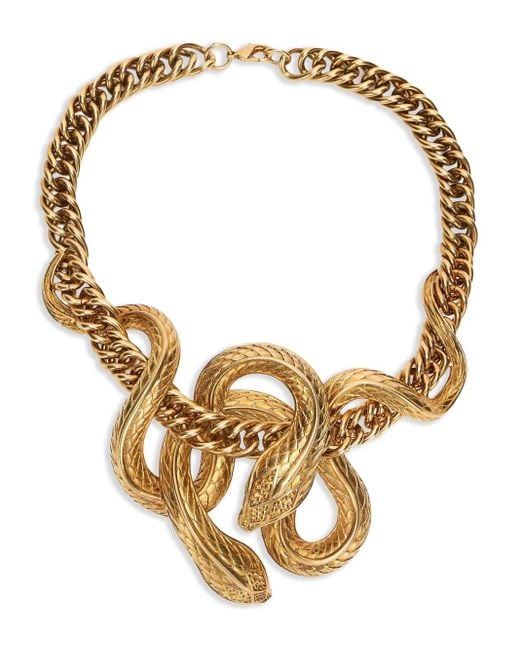Roberto Cavalli Metallic Snake-Motif Statement Necklace