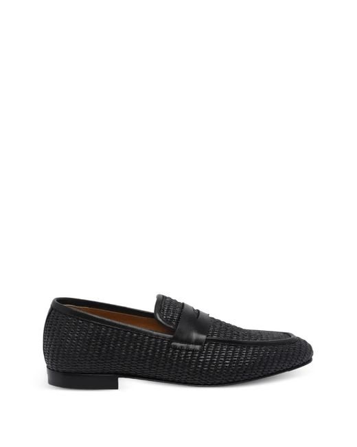 Stuart Weitzman Black Dino Almond-Toe Loafers for men
