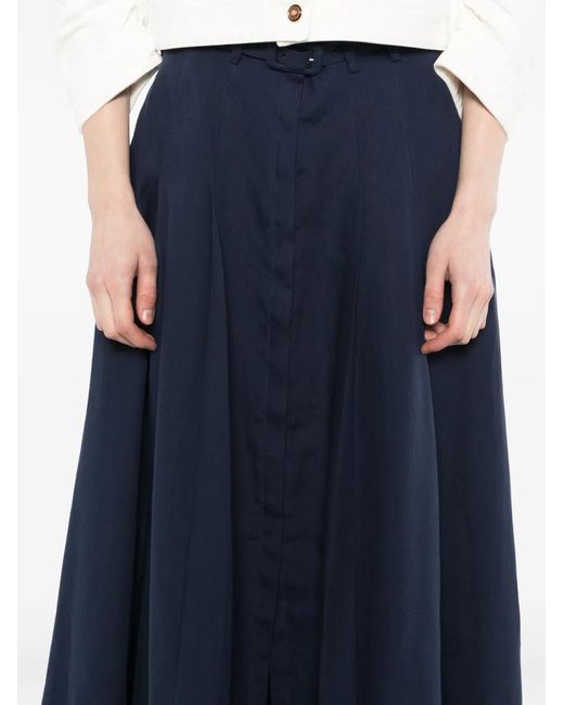 Gabriela Hearst Blue Dugald Pleated Midi Skirt