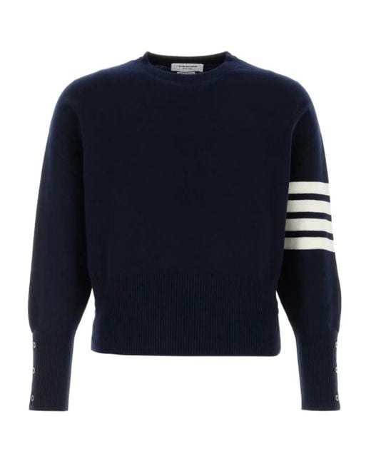 Thom Browne Blue 4-Bar Cashmere Jumper for men