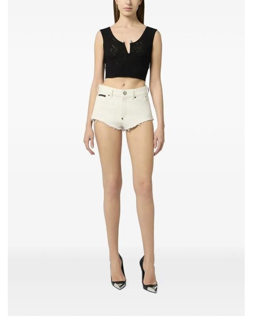 Philipp Plein White Hot Pants Basic