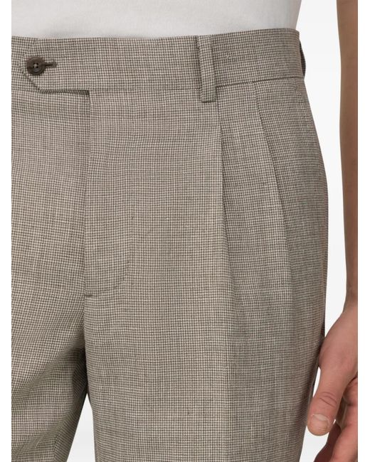 Boggi Gray Patterned Double-Pleat Suit for men