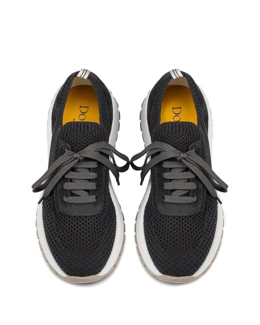 Doucal's Black Technical Suede Sneakers