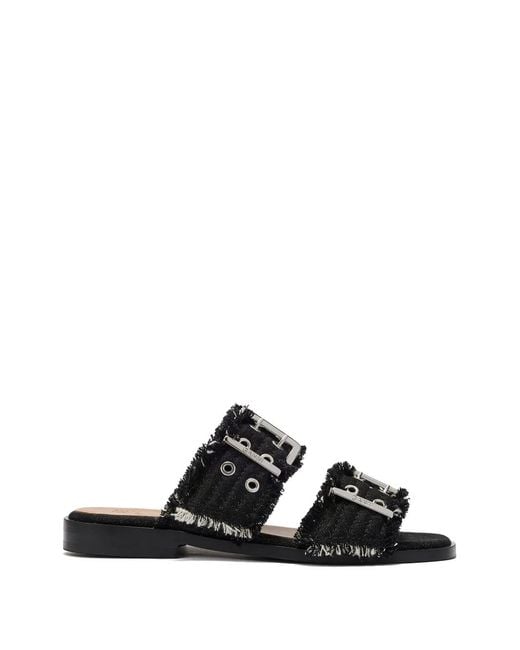 Ganni Black Buckled Sandals