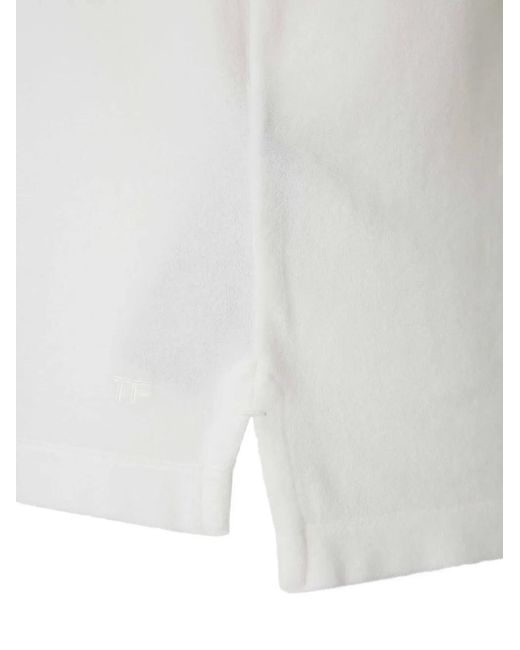 Tom Ford White Buttoned Polo Shirt for men