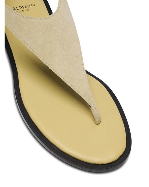 Balmain Natural Anthem Flat Sandals