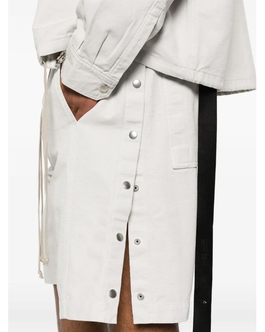 Rick Owens White Bermuda Wide Pusher À Taille Élastique for men