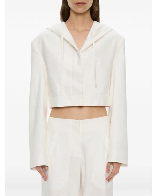 Christopher Esber White Noa Hooded Jacket