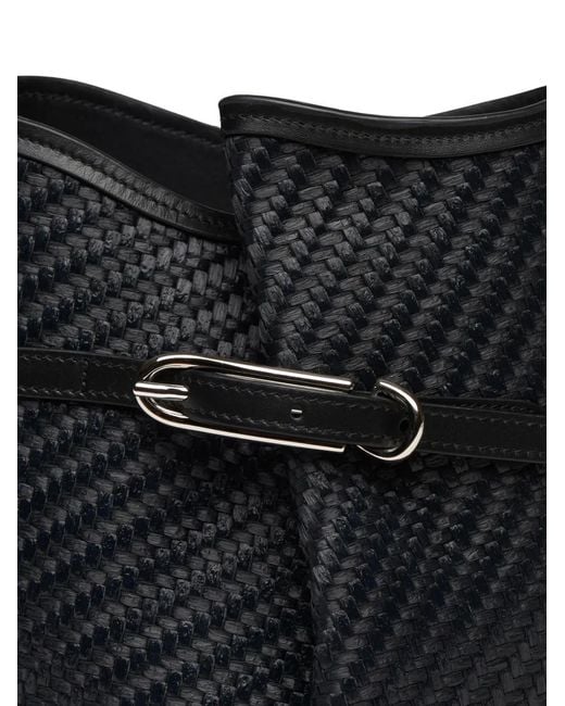 Liffner Black Woven Bucket Bag