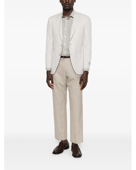 Grayed White Pantalon Albert À Design Plissé for men