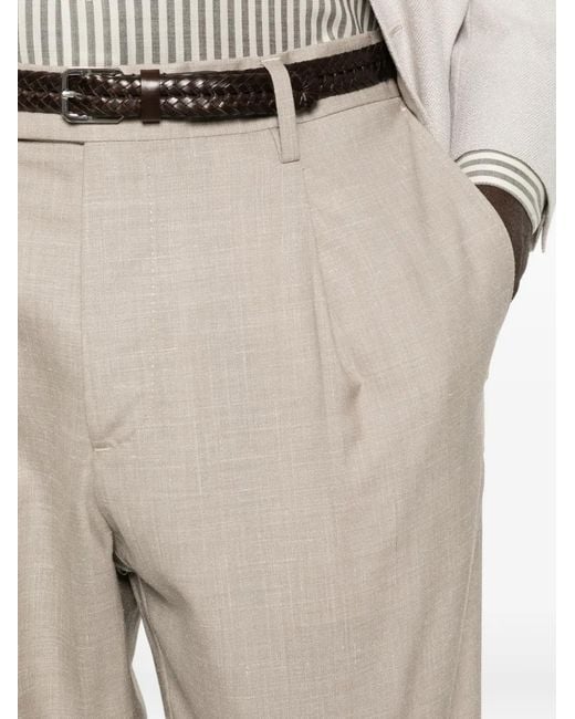 Grayed White Pantalon Albert À Design Plissé for men