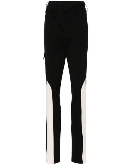 OTTOLINGER Black Asymmetric Straight-leg Trousers