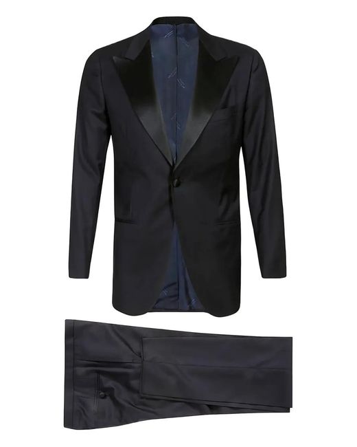 Traje Con Botones Kiton de hombre de color Black