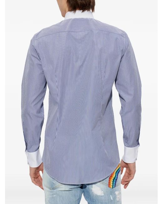 DSquared² Blue Striped Shirt for men
