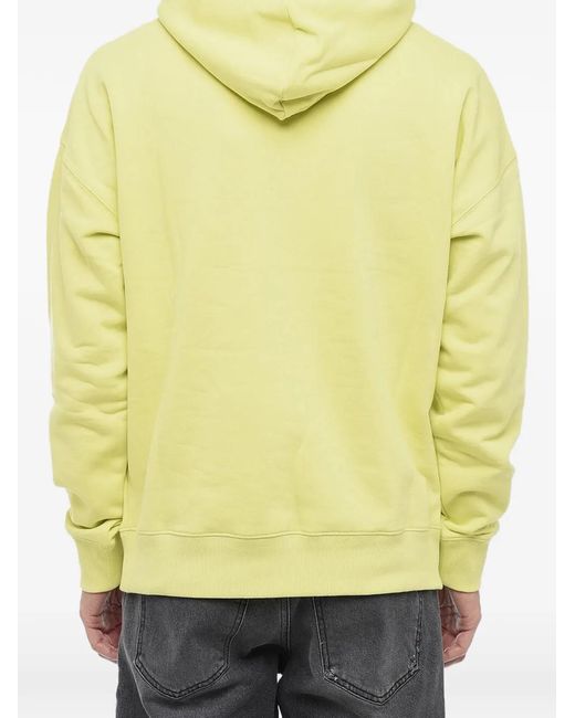 DIESEL Yellow Logo-Patch Pouch-Pocket Hoodie for men