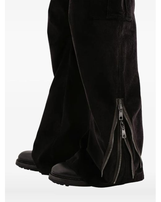 Dolce & Gabbana Black Zip-Detail Corduroy Trousers for men