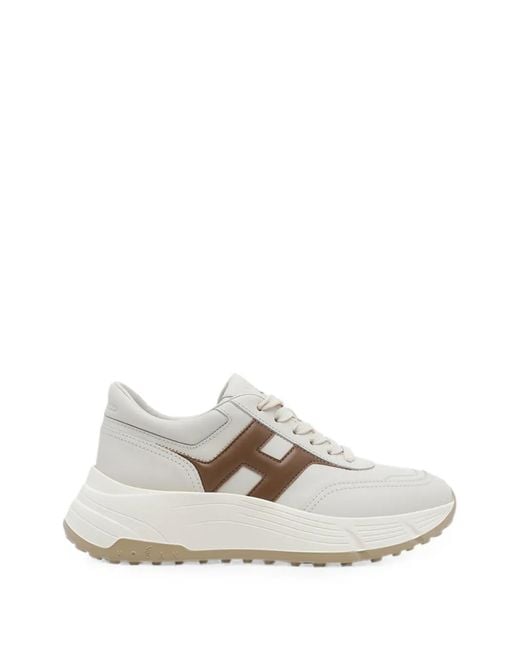 Hogan White Hi-Fi Logo-Patch Sneakers