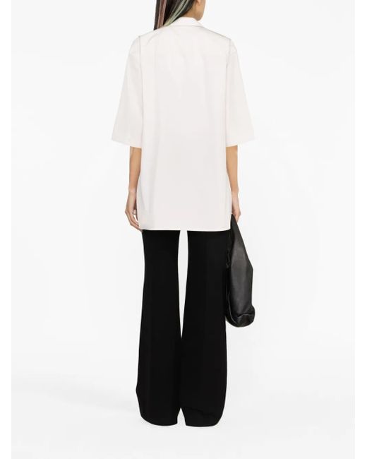 Fendi White Logo-Print Cotton Shirt