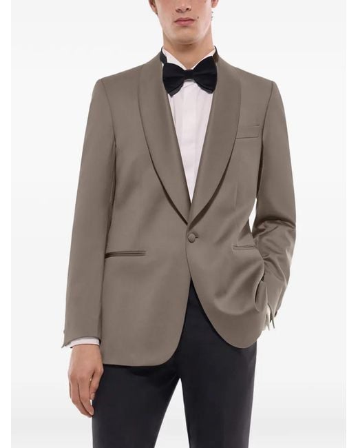 Fursac Brown Shawl-Collar Single-Breasted Tuxedo for men