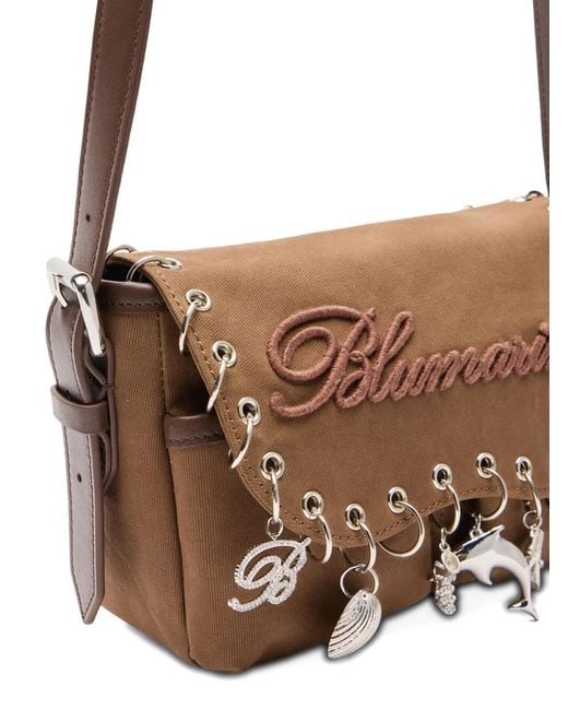 Blumarine White Charm-Detail Shoulder Bag