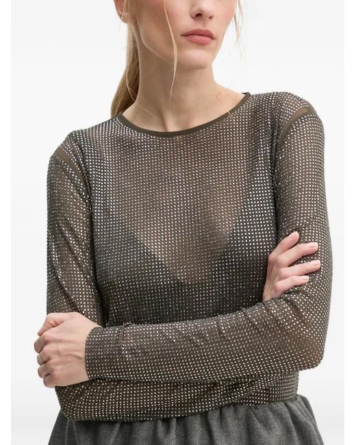 Samsøe & Samsøe Gray Embellished Long-Sleeved Top