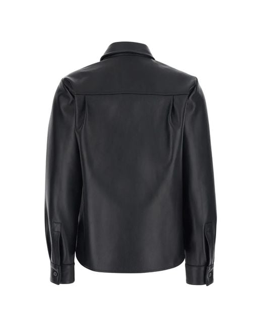 Grifoni Black Leather Patch-Pocket Jacket