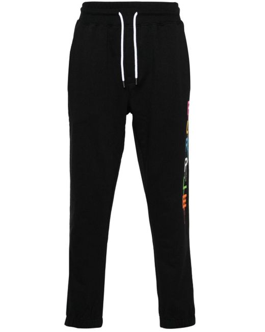 Purple Brand Black Tapered Cotton Track Pants for men