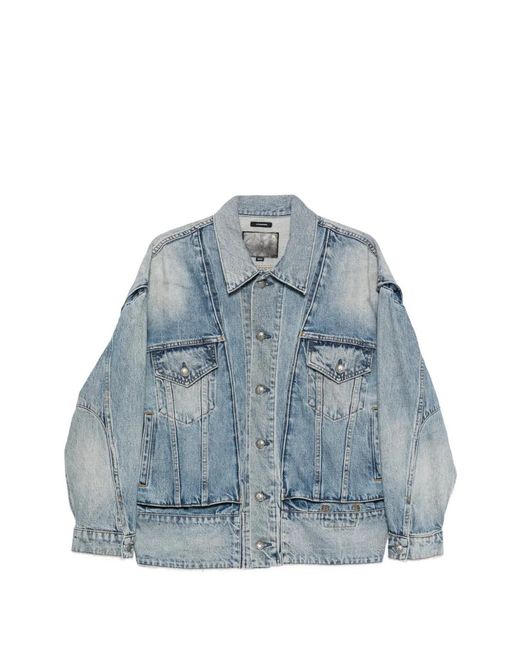 R13 Blue Layered-Effect Denim Jacket