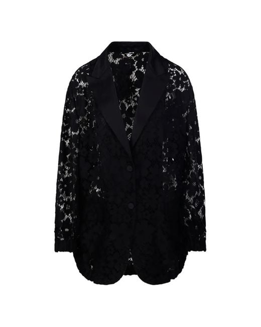 Fendi Black Floral-Lace Jacket