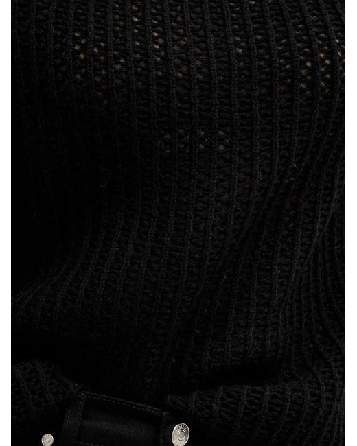 Sisley Black Openwork Knitted Jumper
