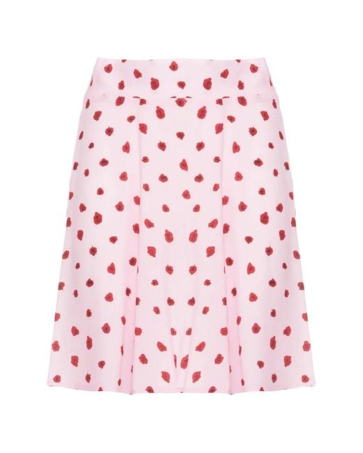 Mar De Margaritas Pink Kate Floral-Print Pleated Skirt