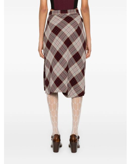 Vivienne Westwood Brown Drunken Midi Skirt