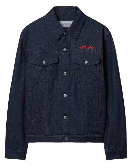 Off-White c/o Virgil Abloh Blue Script Skate Denim Jacket for men